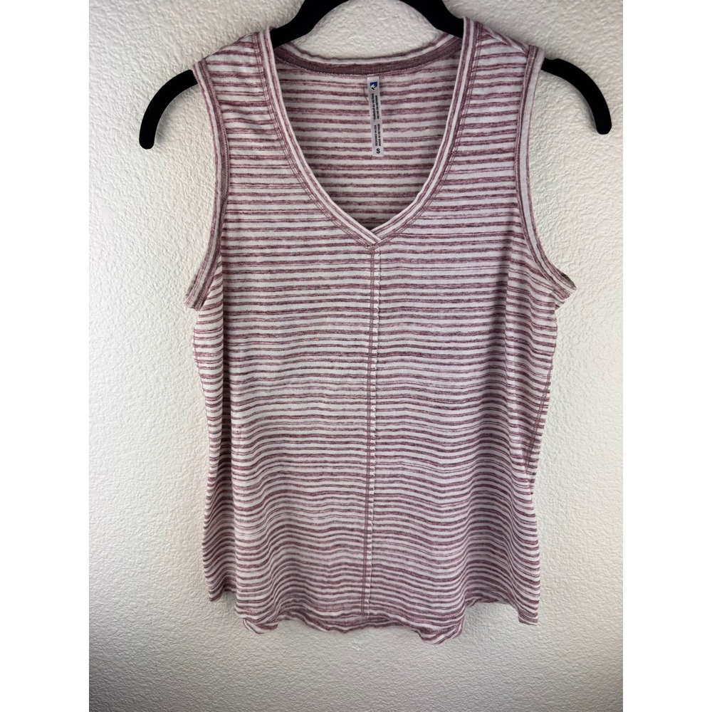 KUHL Womens Striped V Neck Sleeveless Tank Top Size S Athletic Athleisure